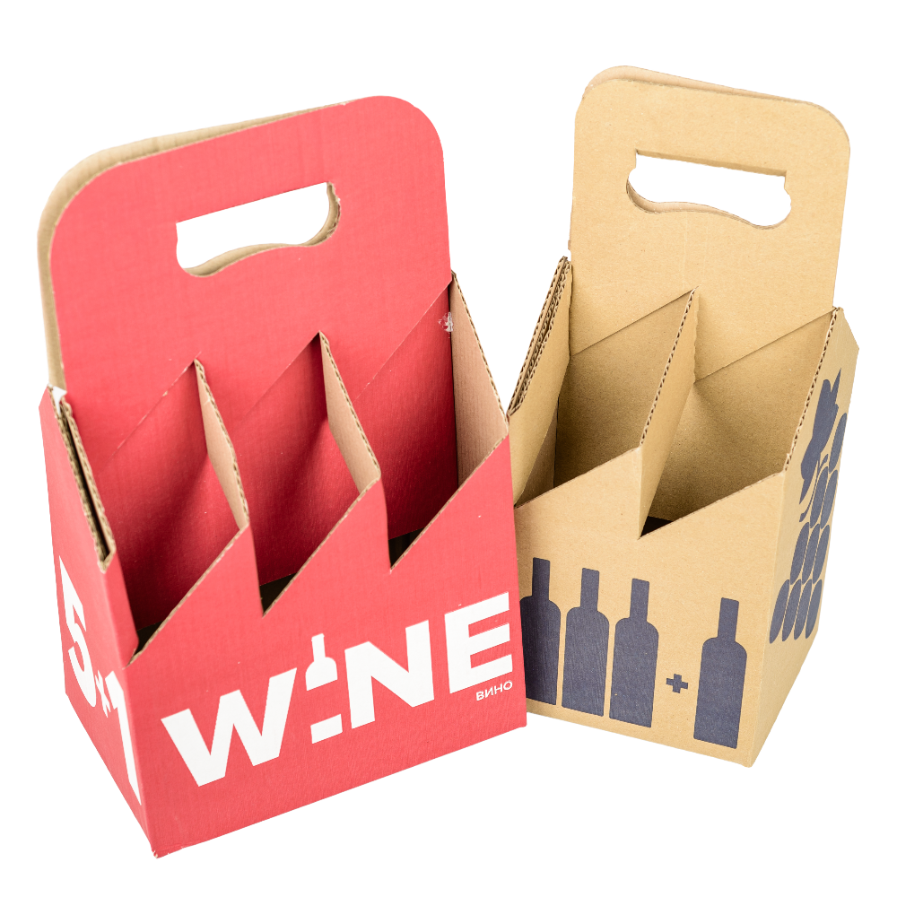 Картонная переноска для бутылок Bottle Box